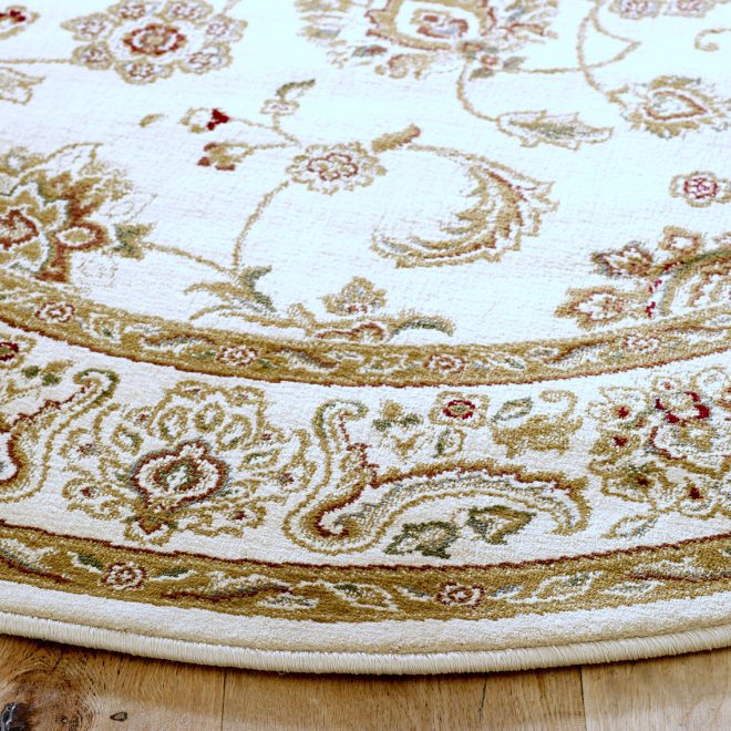 Kendra 2330X Cream 120cm Circle Traditional UK Mainland Free Shipping