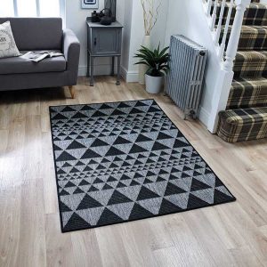 Prism Black/ Grey 120cm x 160cm Jute UK Mainland Free Shipping