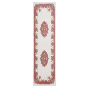 Royal Aubusson Cream/Rose 68cm x 235cm Hall Runner UK Mainland Free Shipping