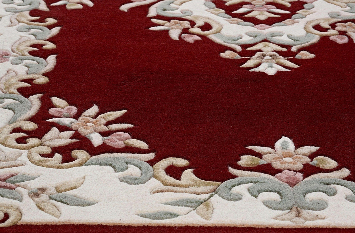 Royal Aubusson Red 160cm x 235cm Traditional UK Mainland Free Shipping