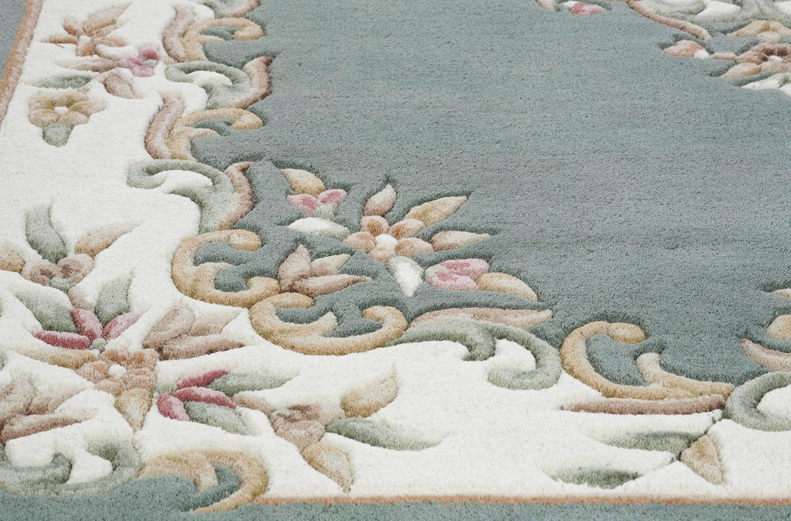 Royal Aubusson Green 160cm x 235cm Traditional UK Mainland Free Shipping