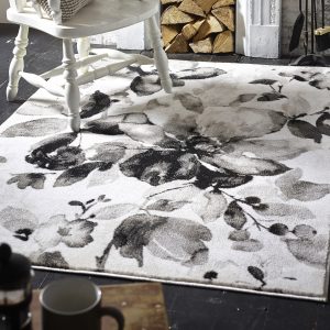 Watercolour Floral Grey 160cm X 230cm Budget UK Mainland Free Shipping