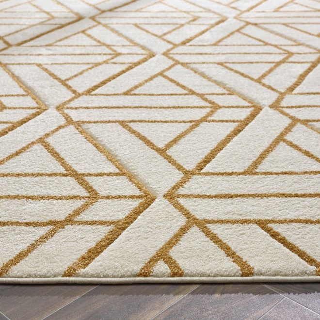 Escher Cream/Gold 120cm x 170cm Budget UK Mainland Free Shipping