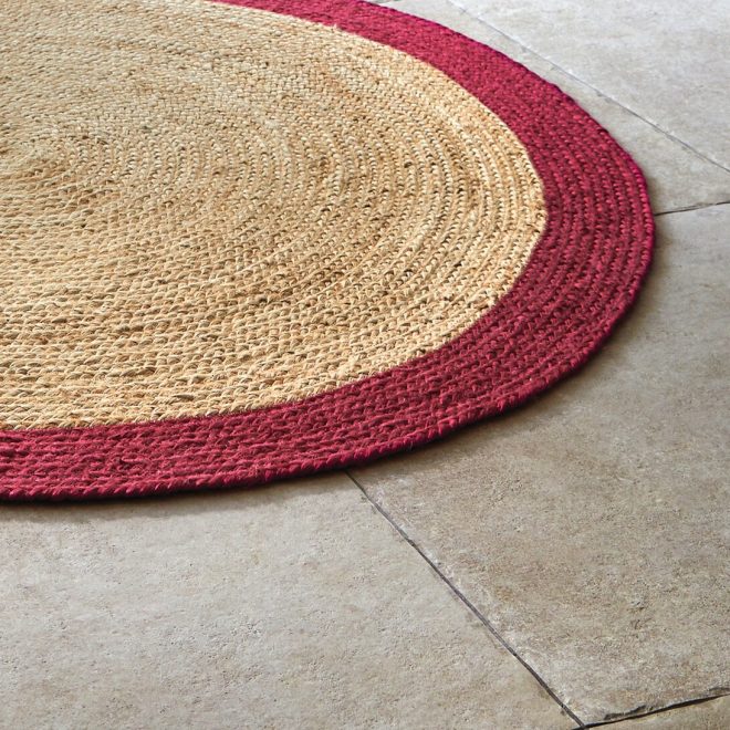 Jute Border Raspberry 150cm  Circle Circle UK Mainland Free Shipping
