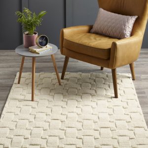 Basketweave 3D New Ivory 120cm x 170cm Wool UK Mainland Free Shipping