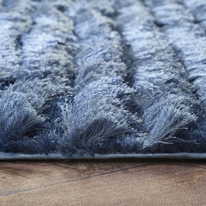Carved Glamour Steel Blue 160cm x 230cm Shaggy UK Mainland Free Shipping