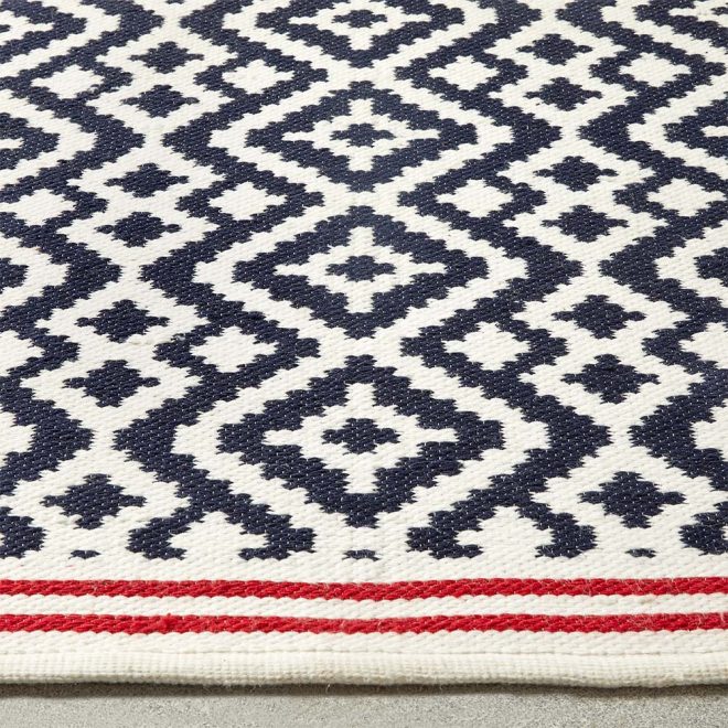 Aztec Navy Blue / Red | 80 x 150cm Budget UK Mainland Free Shipping