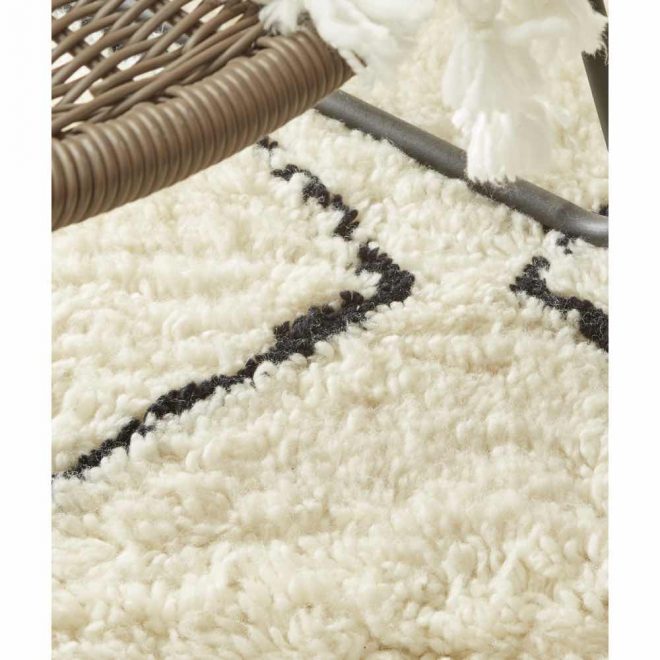 Berber Cream/Black Shaggy Rug | 120cm x 170cm Shaggy UK Mainland Free Shipping