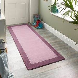 Borders Runner Mauve | 67cm x 200cm Hall Runner UK Mainland Free Shipping