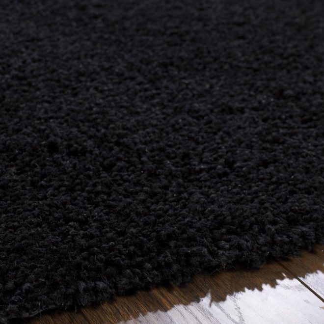 Black Polyester Shagpile | 110cm x 160cm Shaggy UK Mainland Free Shipping