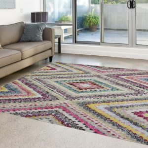 Villa Tribal | Multi Colours | 80cm x 150cm Budget UK Mainland Free Shipping