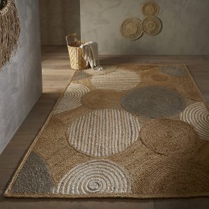 Natural Jute Rug | 120 x 170cm | Circles Jute UK Mainland Free Shipping