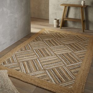 Natural Jute Rug | 160 x 230cm | Squares Jute UK Mainland Free Shipping