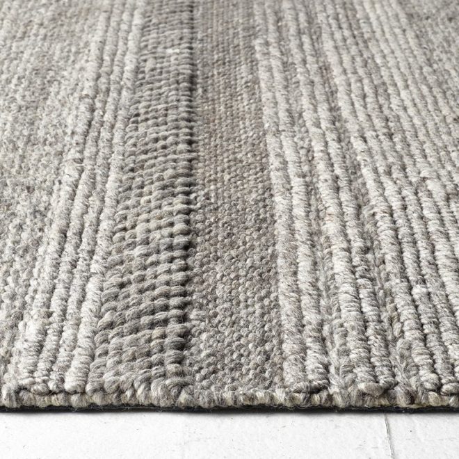 Natural / Grey Knitted Chunky Rug | 120cm x 170cm Wool UK Mainland Free Shipping