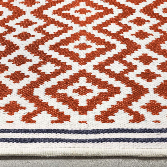 Aztec Terracotta / Grey  | 80 x 150cm Budget UK Mainland Free Shipping