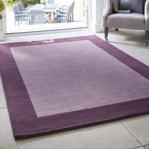 Borders Runner Mauve | 120cm x 170cm Wool UK Mainland Free Shipping