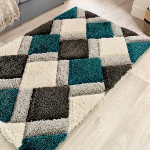 3D Teal | 120cm x 170cm Shaggy UK Mainland Free Shipping