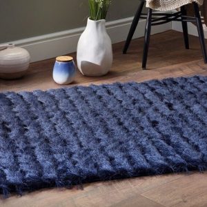 Carved Glamour Navy | 120cm x 170cm Shaggy UK Mainland Free Shipping