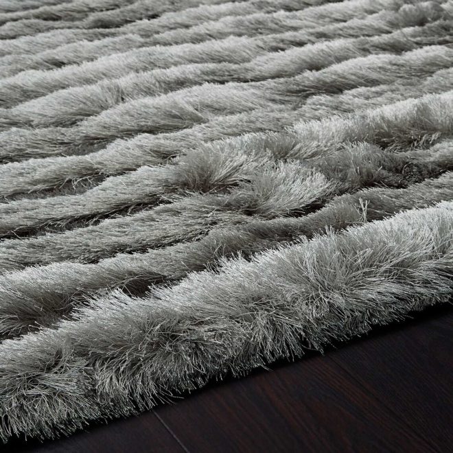 Carved Glamour Silver | 120cm x 170cm Shaggy UK Mainland Free Shipping