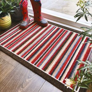 Nylon |  Stripe Red Mats and Runners UK Mainland Free Shipping