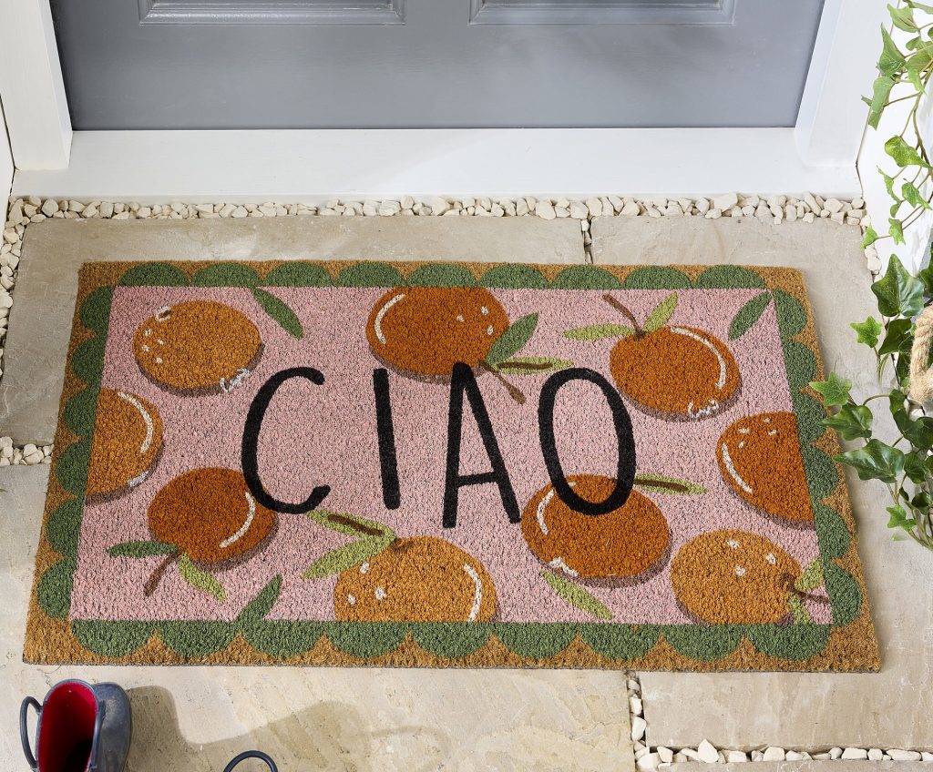 Door Mat Coir Ciao Orange Doormats | Runners UK Mainland Free Shipping
