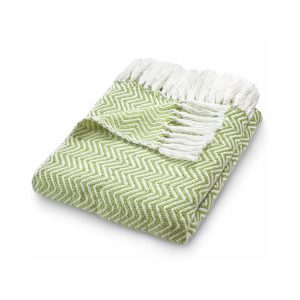Herringbone | Green Throws and Blankets UK Mainland Free Shipping