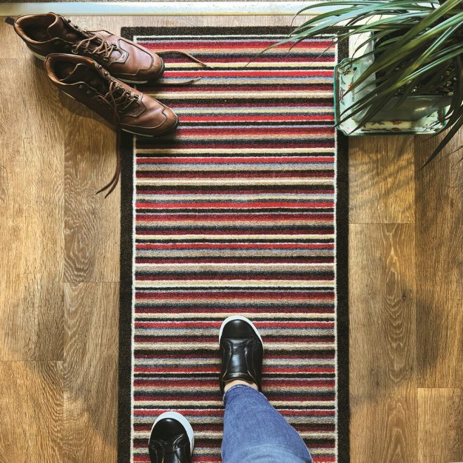 Nylon |  Stripe Red Mats and Runners UK Mainland Free Shipping