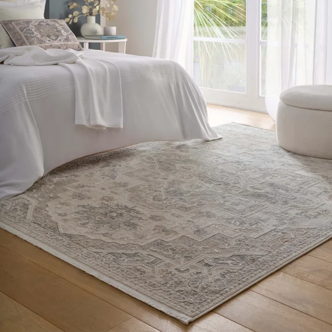 Opulent Bijou Cream Rug Traditional UK Mainland Free Shipping