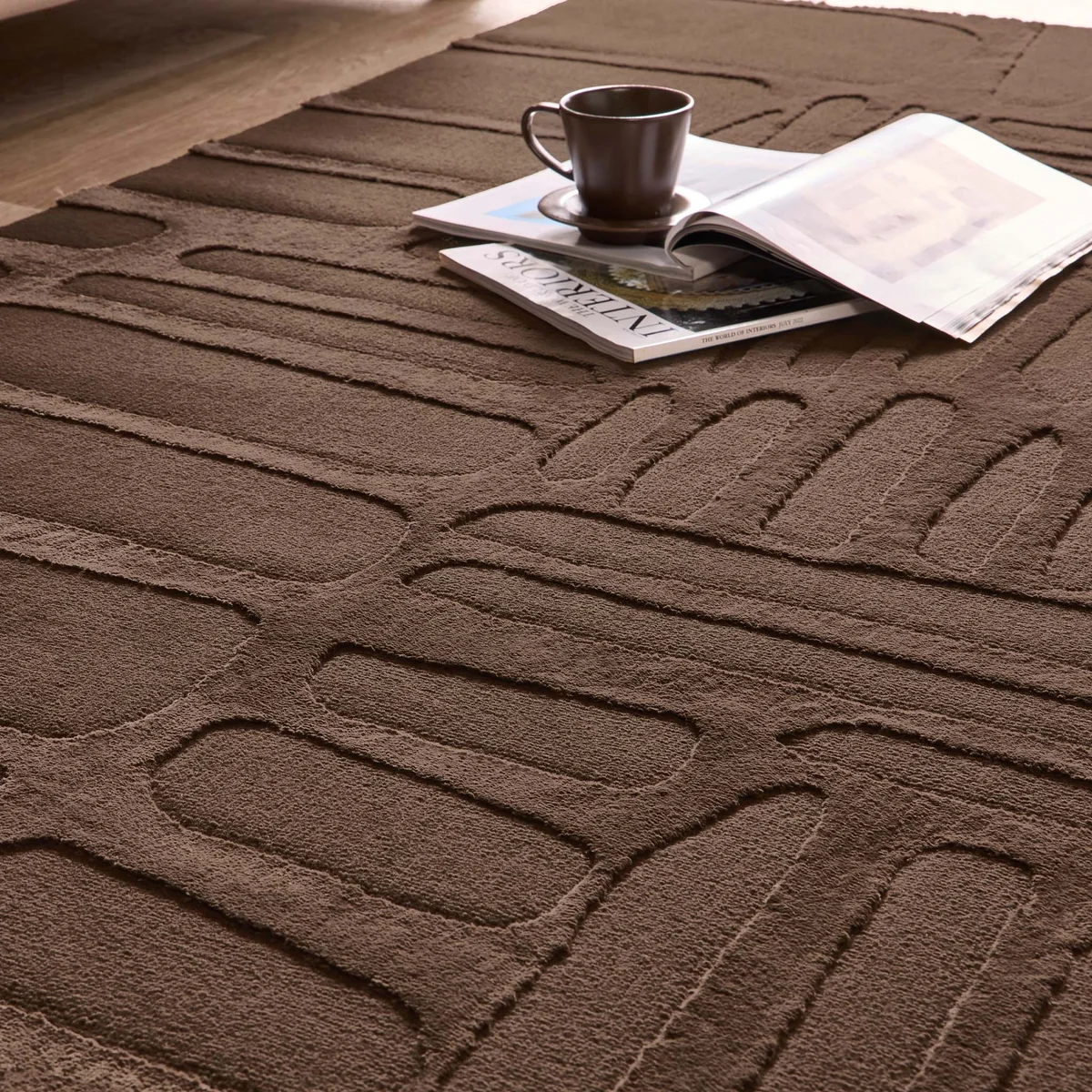 Pathway Chocolate Rug 4 Pathway Chocolate Rug Contemporary Rugs UK Mainland Free Shipping