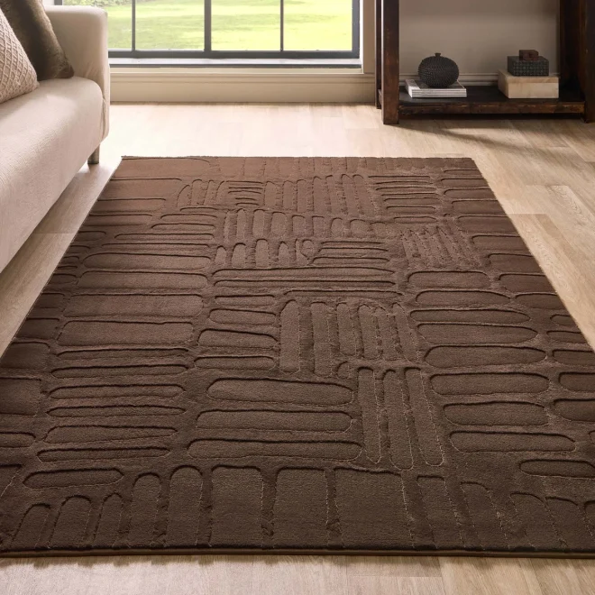 Pathway Chocolate Rug Contemporary Rugs UK Mainland Free Shipping