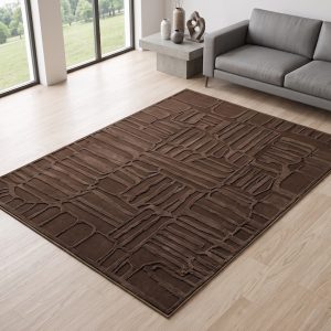 Pathway Chocolate Rug Contemporary Rugs UK Mainland Free Shipping