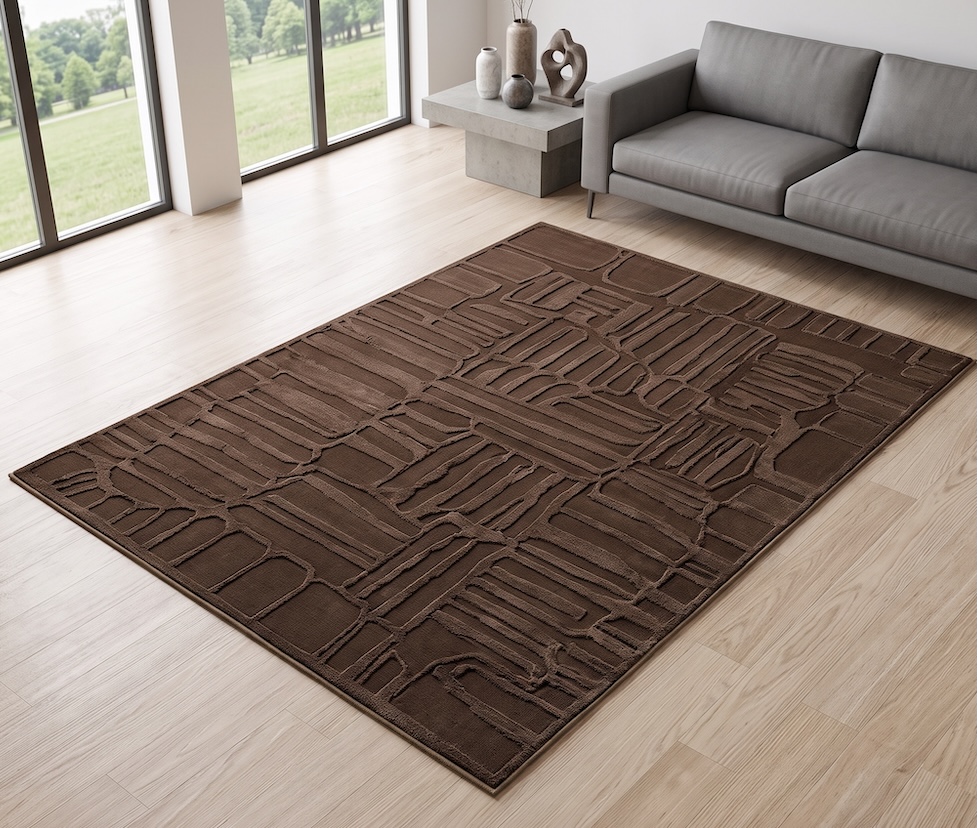 Pathway Chocolate Rug Pathway Chocolate Rug Contemporary Rugs UK Mainland Free Shipping