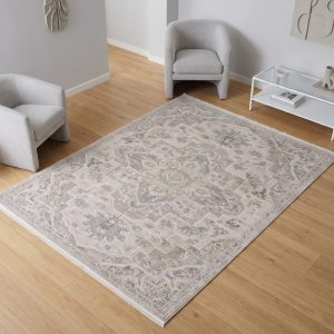 Opulent Bijou Cream Rug Traditional UK Mainland Free Shipping