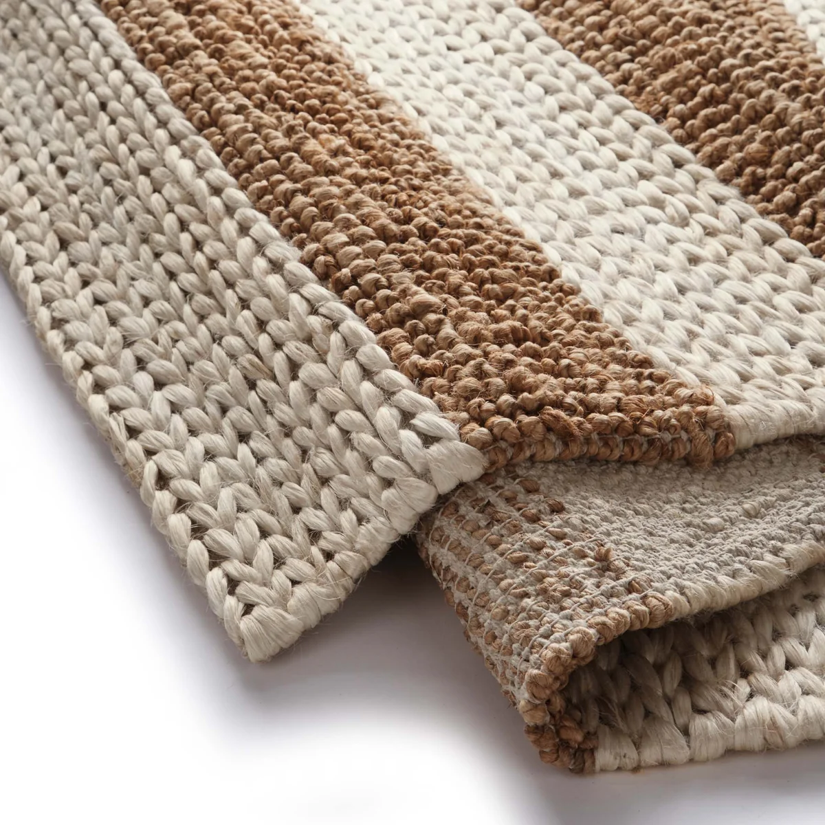 Bondi Jute Stripe Cream Natural 2 Bondi Jute Stripe Cream Natural Sisal & Jute Rugs UK Mainland Free Shipping