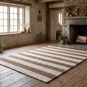 Bondi Jute Stripe Cream Natural Sisal & Jute Rugs UK Mainland Free Shipping