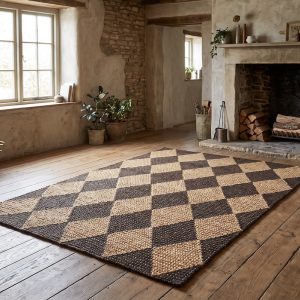 Diamond Jute Natural Brown Sisal & Jute Rugs UK Mainland Free Shipping